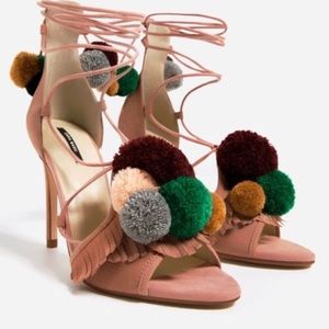 Zara Pom Pom Heels